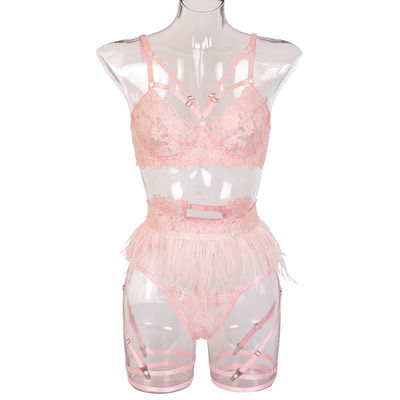 Erotic Polyester Sexy Bodysuit Lingerie Feathers S-L Black Lace Bodysuit Lingerie